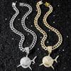 New Arrived Hip Hop Shark Pendant Necklace With 13mm Iced Out Rhinestone Miami Cuban Chain Necklaces Fashion Party Jewelry Gifts