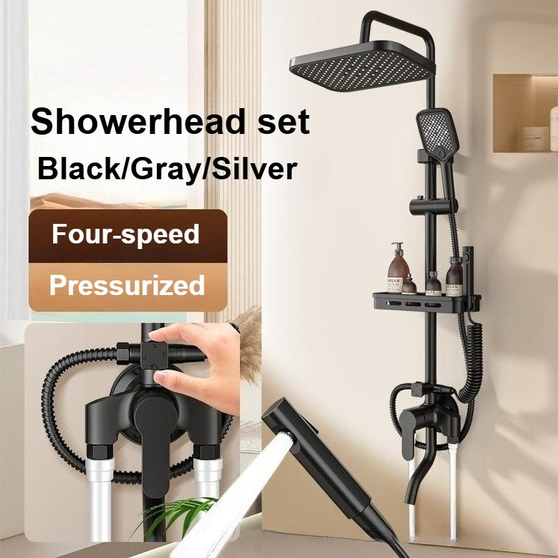 Комплект смесителя для ванны и душа с наддувом, аксессуары для душа, бытовой медный набор насадок, универсальная система душевой лейки