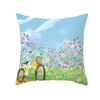Flower and Grass Bicycle Pillow Cover for Home Ins Nordic Pillow Photo Small Fresh Cushion