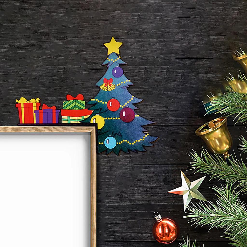 Рождественское деревянное украшение для угла двери, перемычки, украшение дверного проема с лосем