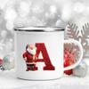 26 Letter Santa Claus Printed Enamel Cup Milk Juiice Coffee Cup Mug Best Christmas Gift For Family Friends