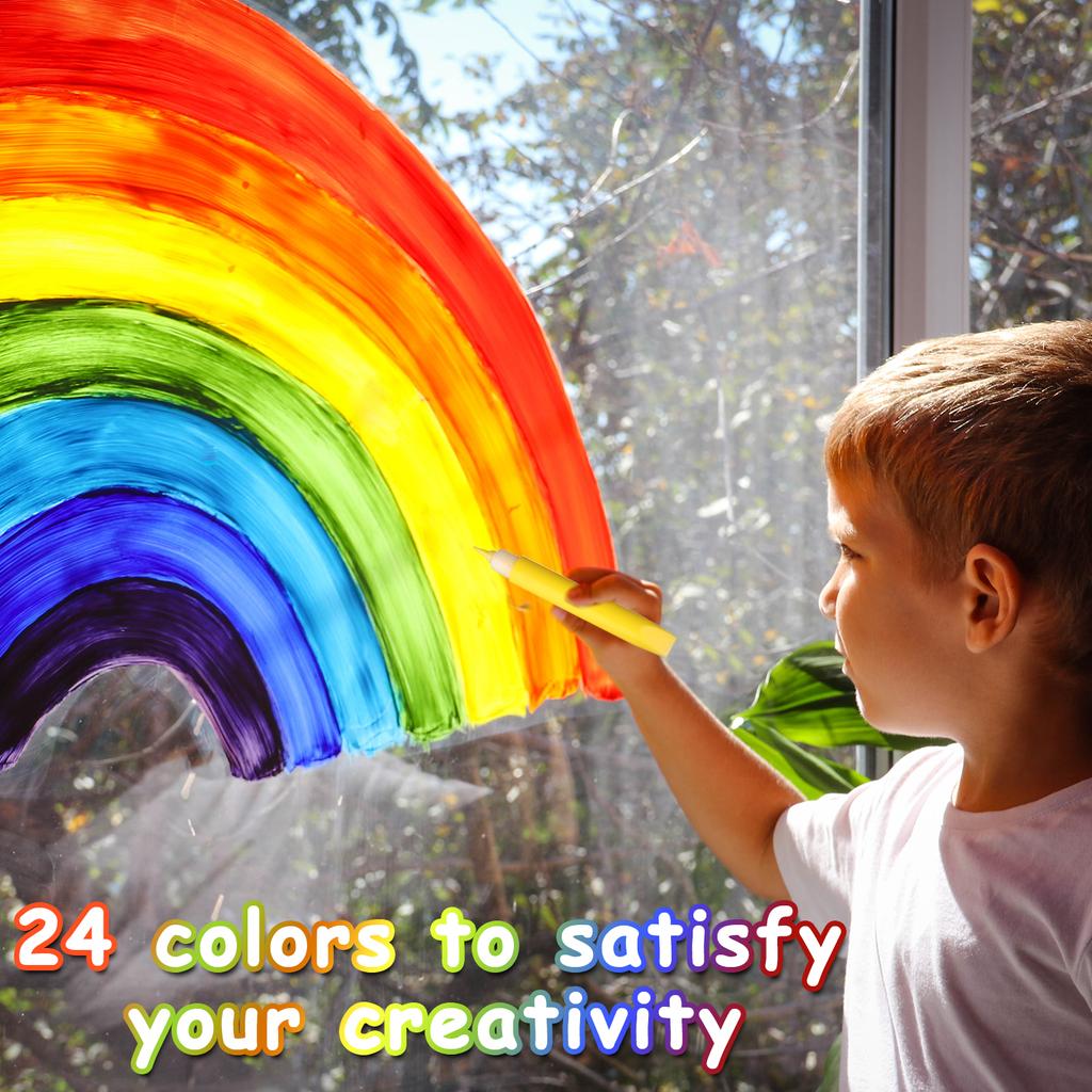 24 шт. ручки для рисования Suncatcher 10 мл премиум-класса, сверхтонкие акриловые маркеры для рисования, витражи, художественная краска для окон, ручка-морилка