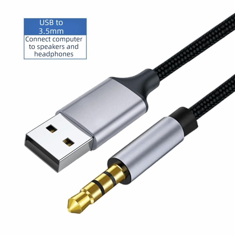 Round Hole USB Audio Cable Cd Grade Sound Quality USB To 3.5mm Cable for Car Stereo