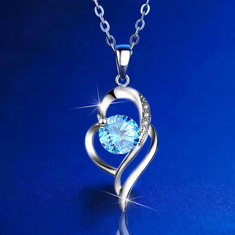 925 Necklace Women's Clavicle Chain Has You In My Heart Pendant Korean Jewelry