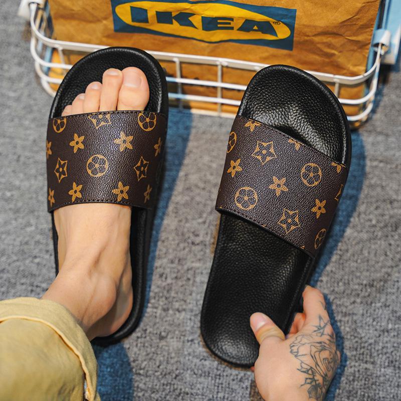 Модные тапочки мужская летняя одежда большого размера наступающие на дерьмо чувство одно слово перетаскивание досуг спорт пляжные сандалии тапочки