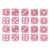 20pcs Dice Set 6 Sided Transparent Dices Rounded Corner Dice for Board Games and Teaching Math Pink