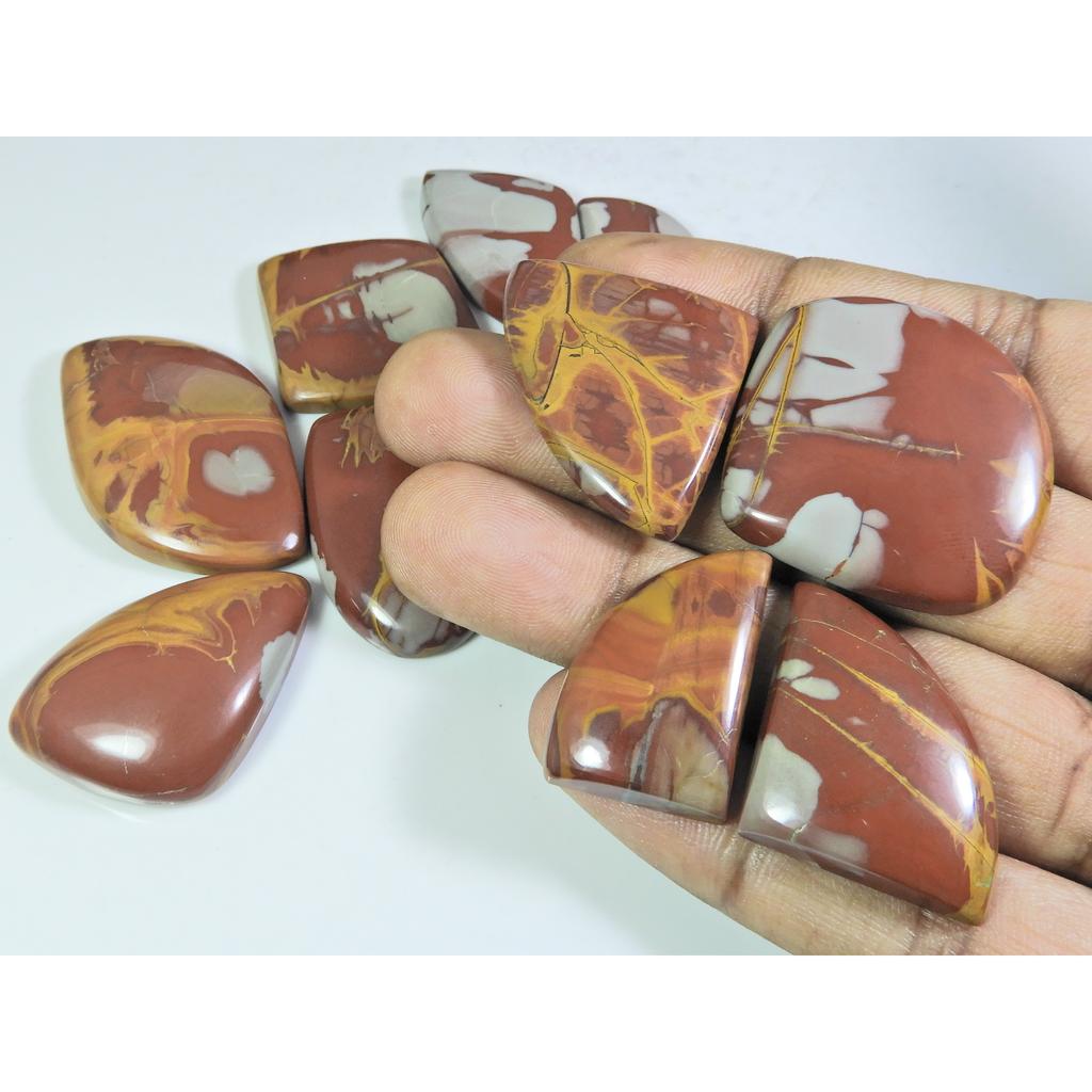 387Cts. Natural Noreena Jasper Fancy Cabochon Loose Gemstone 10Pcs Lot A-782