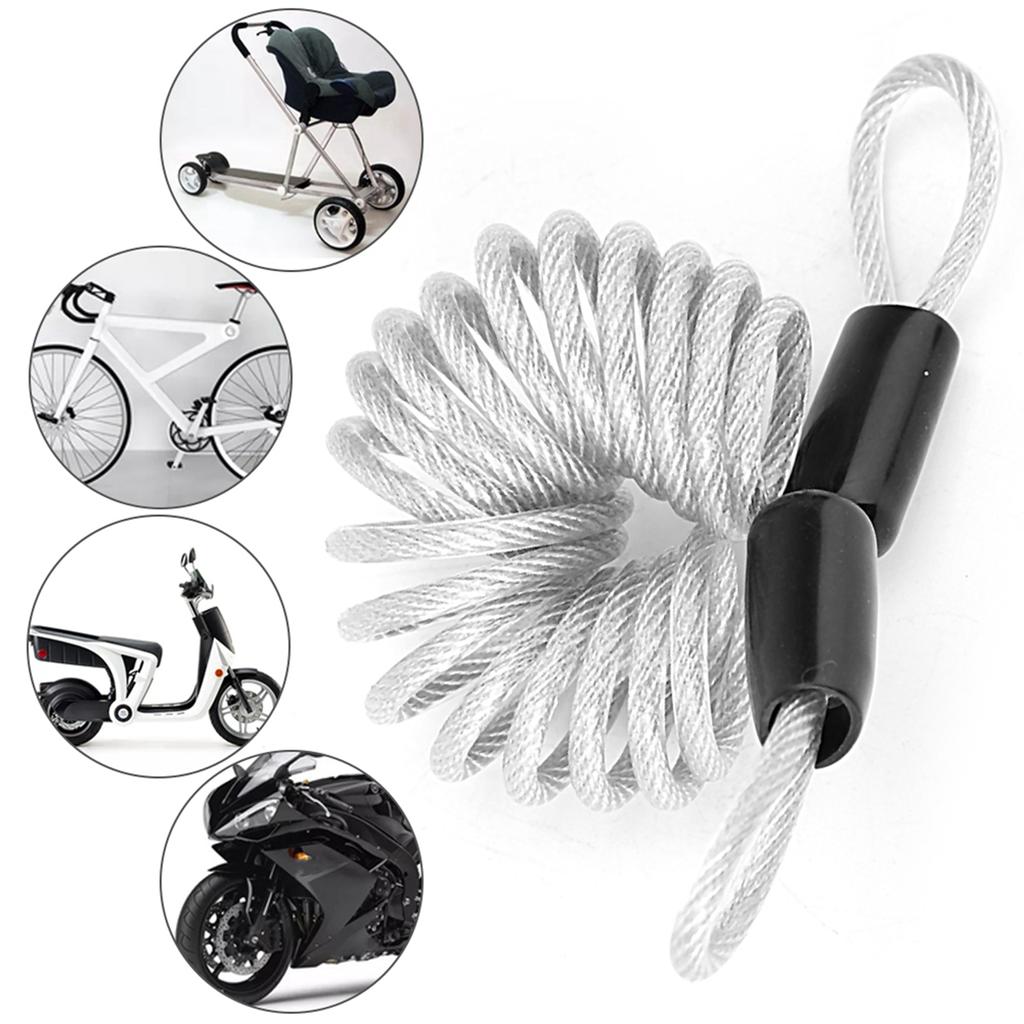 Противоугонный стальной тросовый замок, пружинный тросовый замок для багажа, велосипедного шлема