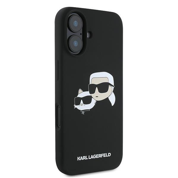 Karl Lagerfeld Klhmp16Mskchpplk Iphone16 Plus 6.7 Czarny/Black Hardcase Silicone Double Heads Print Magsafe