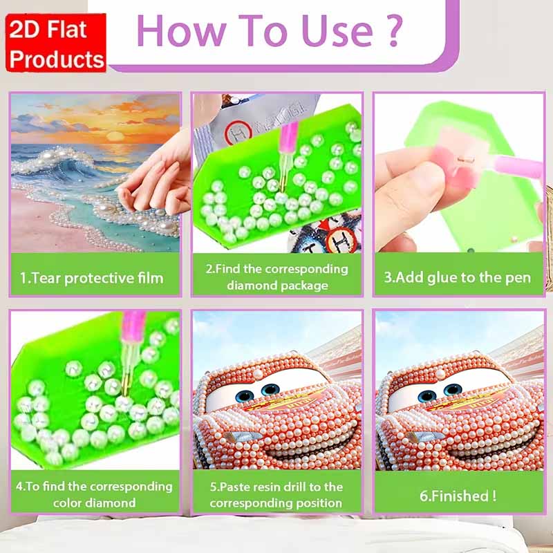 Disney Жемчужная живопись Молния Маккуин Ручная работа DIY 5D Жемчужные драгоценные камни Картины Поделки Особая форма Настенное украшение для дома