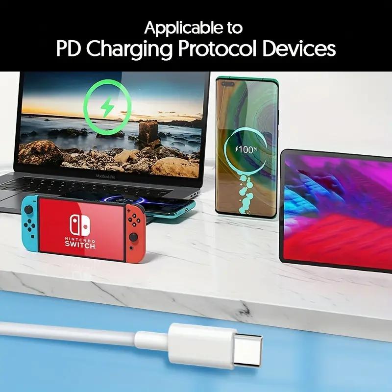 2PCS PD 60W USB C To USB Type C Cable Fast Charge Data Cable For Samsung Xiaomi Macbook iPad Data Line Type C To Type C