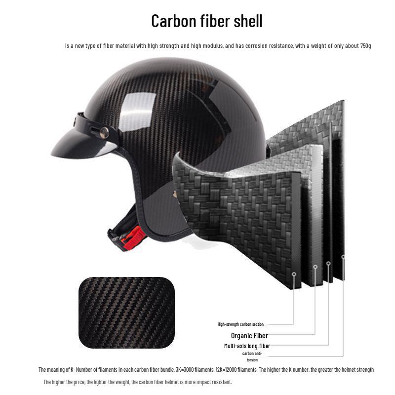 Ретро-мотошлем из кованого углеволокна, ¾