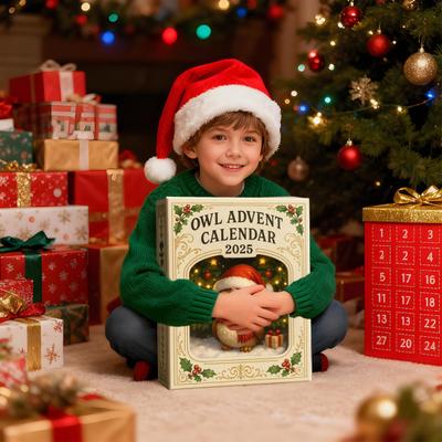 Совиный Адвент-календарь 2025 24 дня Акриловые совиные подвески Рождественский календарь обратного отсчета Рождественский календарь на животную тематику