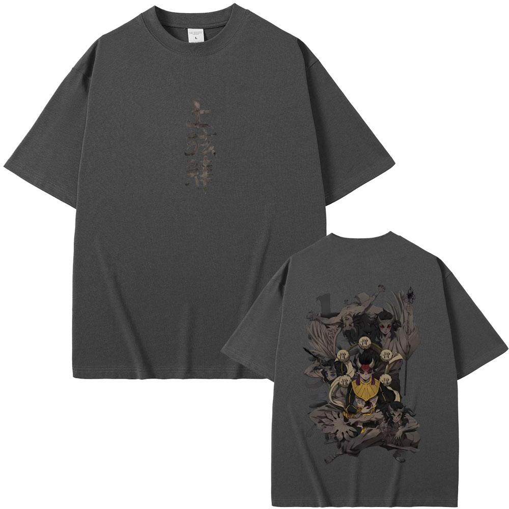 New Anime Demon Slayer Hantengu Merch Tshirts Unisex Women Cartoon Casual Pure Cotton T Shirt Male Oversized Short Sleeve Tshirt