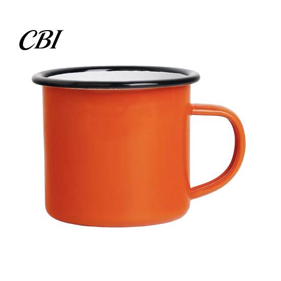 Heat Resistant Tea Mug Enamel Coffee with Handle, Retro Style Durable Water Cup, Smooth Lead Free Drinking Vessel Surface Portable for Hot And