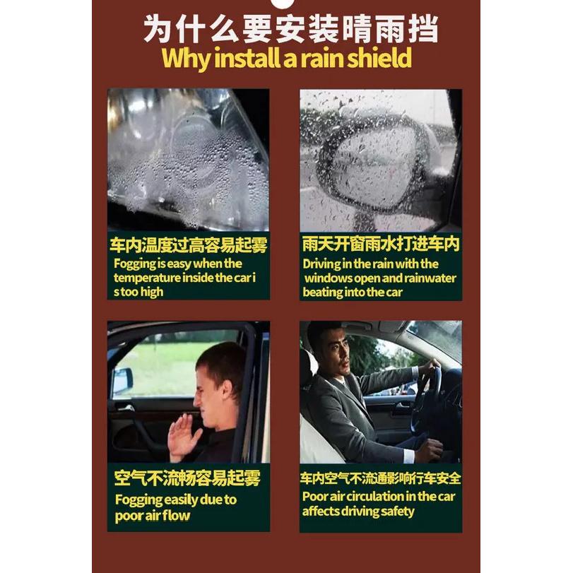 Window Rain proof For ZEEKR 001 PC Injection Molding Bright Black New Energy Vehicle Rain proof