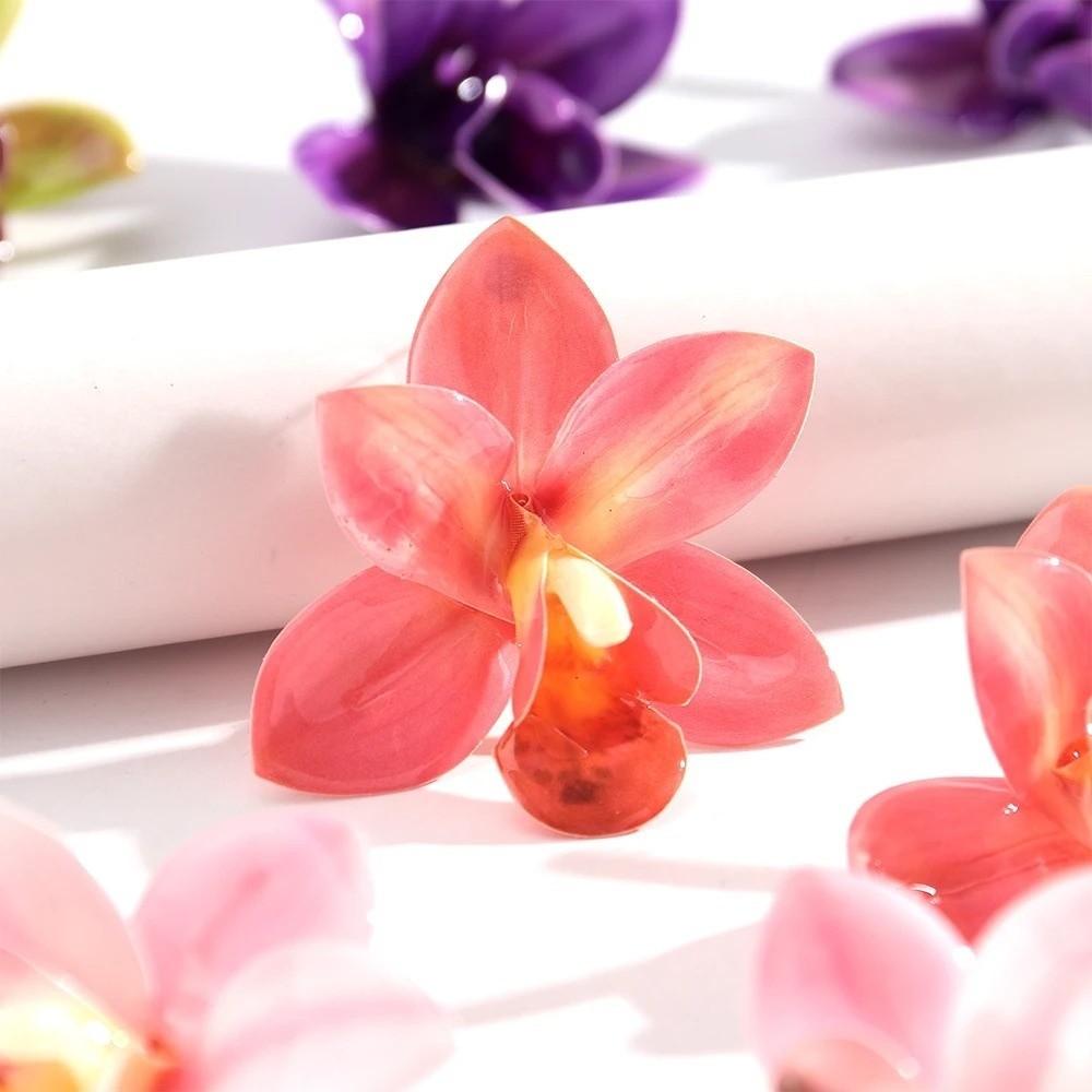 1 Pair Colorful Flower Stud Earrings Elegant Boho Earrings Resin Petal Earring Women Accessories