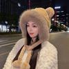 Cute Bear Plush Hat Women's Autumn and Winter Cycling Thermal Ear Protection Hat Winter Thickened Earmuffs Versatile