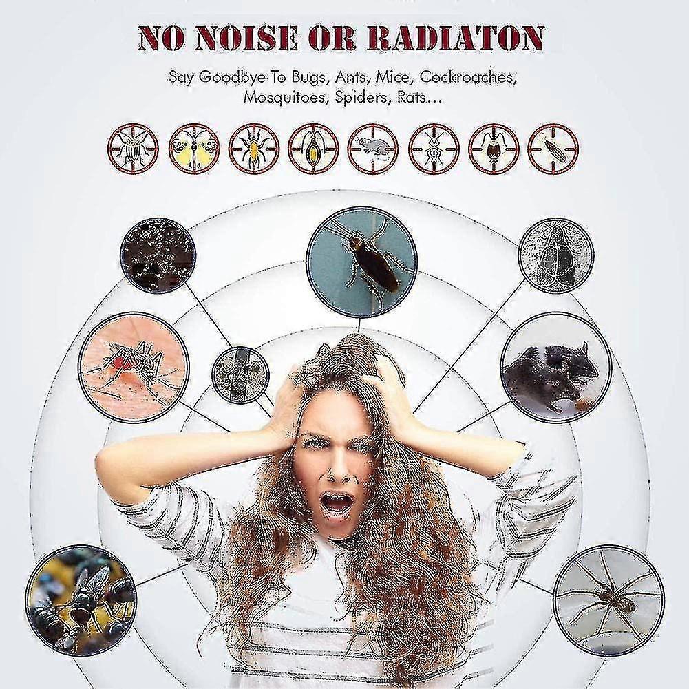 4 Ultrasonic Mice And Rats Repeller Ultrasonic Rodent Insect Repellent Electronic Plug-in Pest Repellent Mosquitoes Mice Rats Flies Cockroaches Ants A