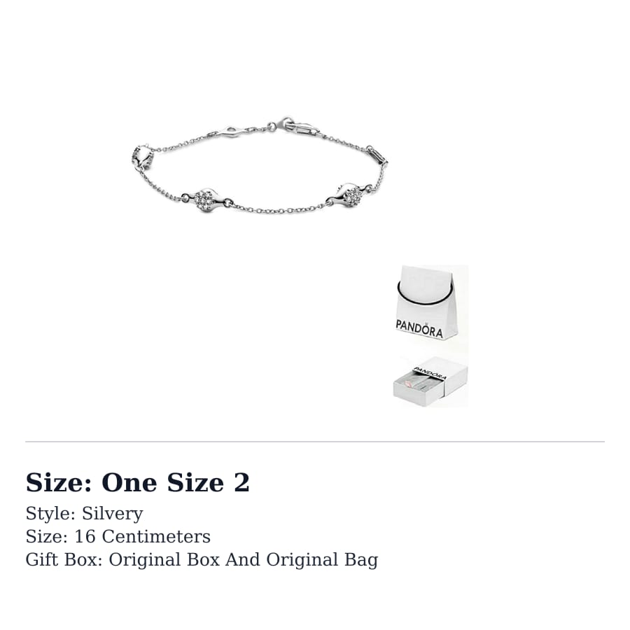 Pandora 925 Sterling Silver Synthetic Cubic Zirconia Bracelets Women's 597354CZ