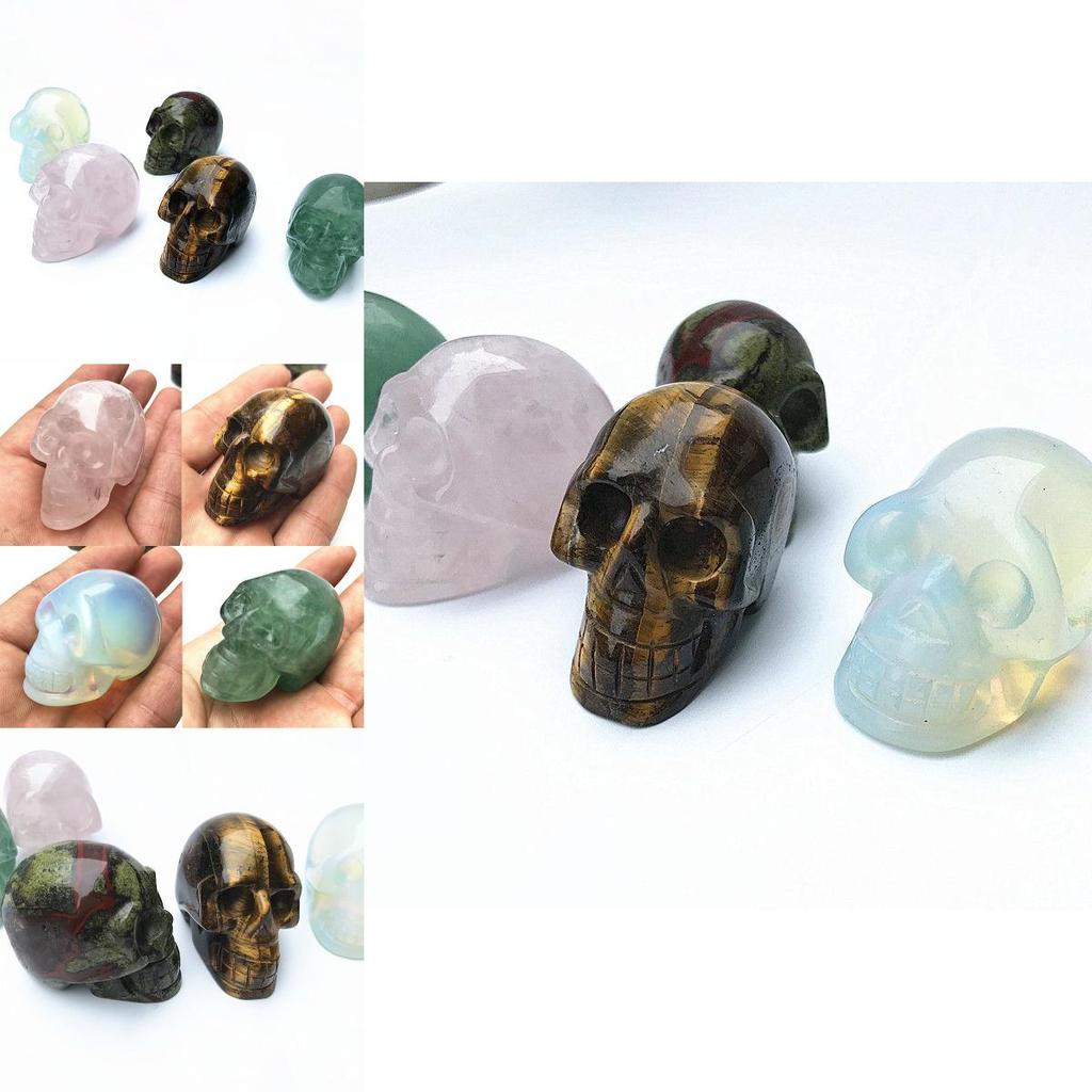 Quartz 5cm Natural Crystal Skull Carved Skull Reiki Healing Sculpture Decor