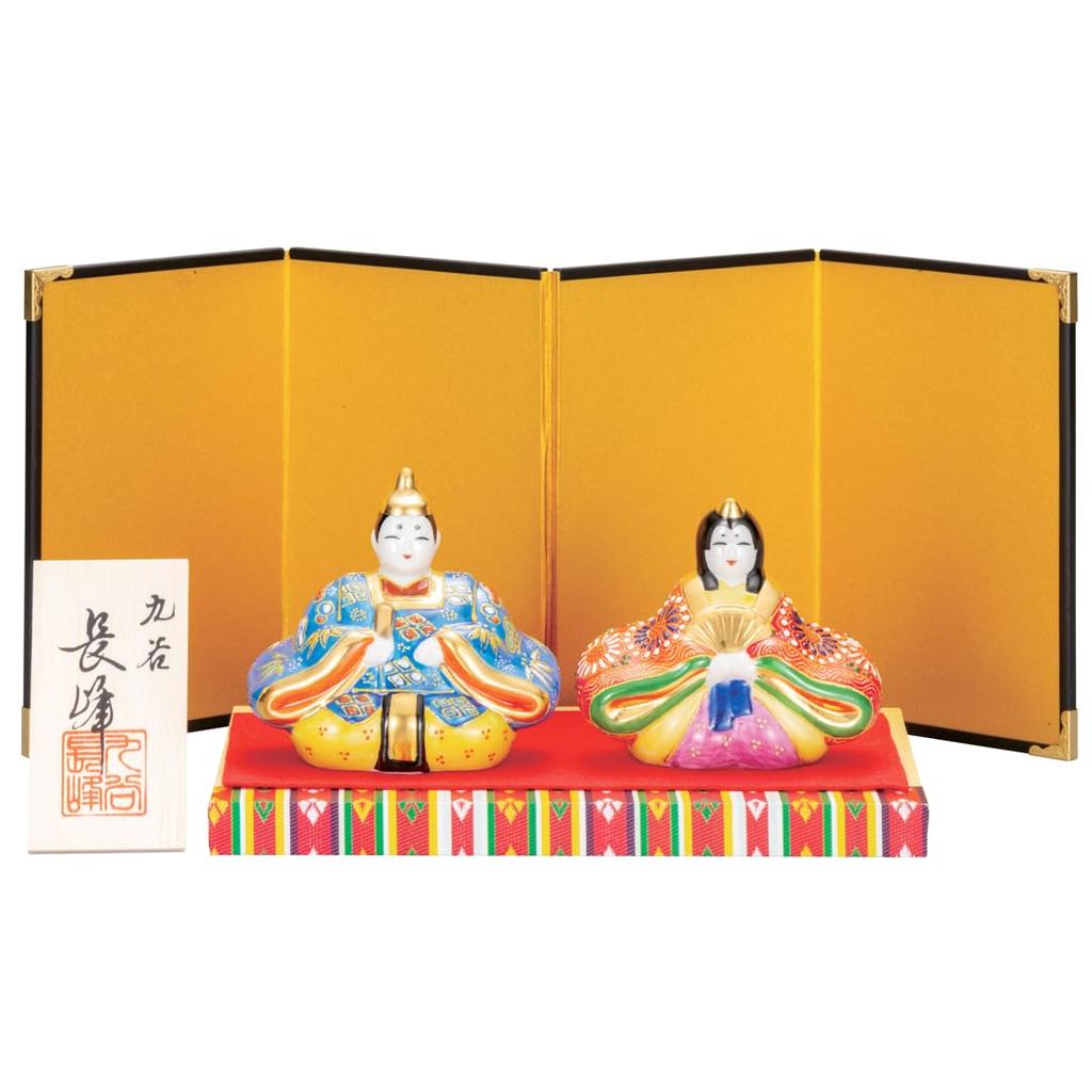 Kutani Ware Iwataya 3 Hina No. Doll, Blue-green K8-1681