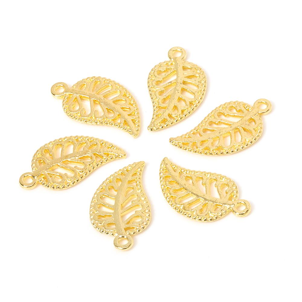 50pcs 17x9mm Tree Leaf Charms Pendants Small Metal Leaf Pendants for Bracelet Accessories Jewelry Findings Making Wholesale DIY