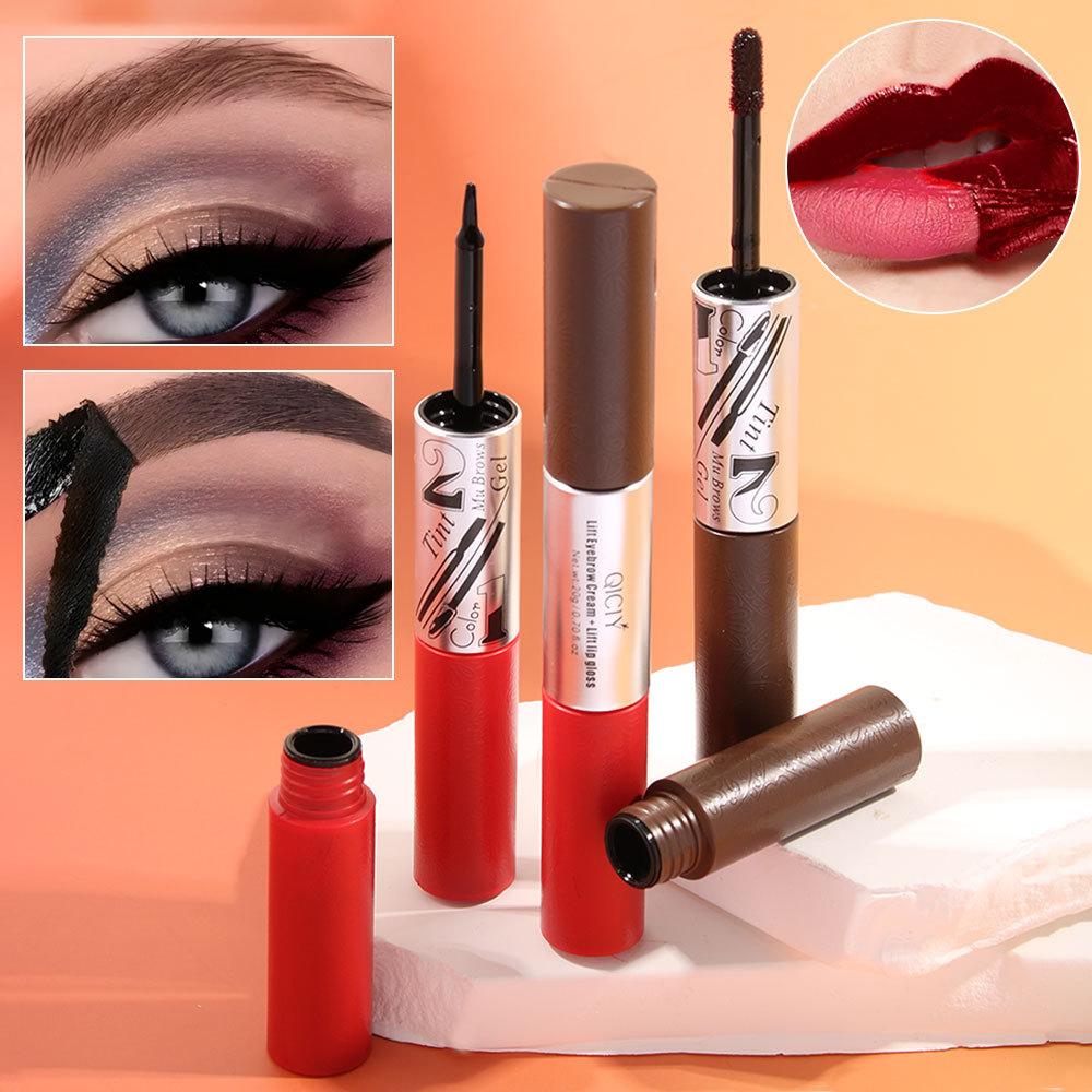 Двусторонний отслаивающийся гель для бровей, тинт для губ, натуральные дикие брови, стойкий оттеночный цвет, 3D-эффект