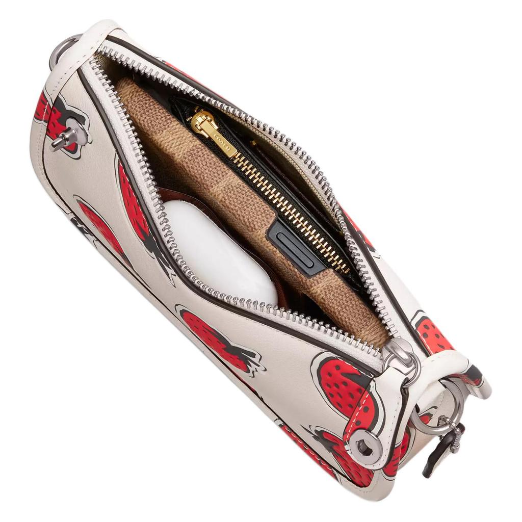 Coach Swinger 20 Strawberry Print Top Zip Closure Glove Tanned Leather Handheld Shoulder Bag Small Women handbags Chalk Multicolor CT881-LHCAH