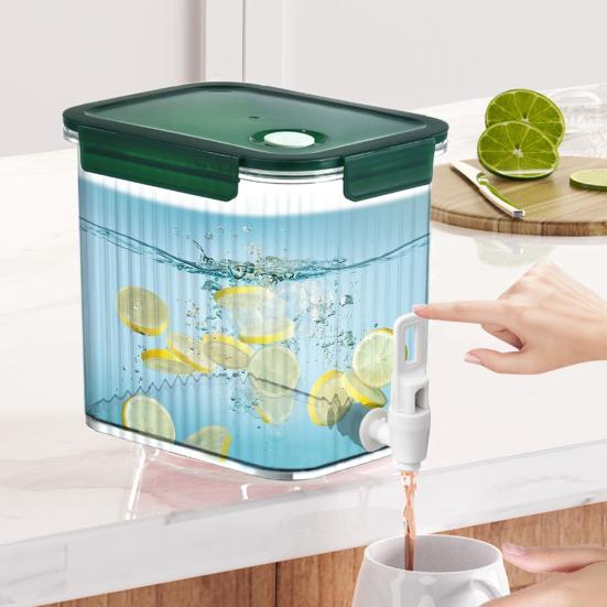 Диспенсер для напитков 3,5 л с краном, диспенсер для напитков с широким горлышком, машина для приготовления напитков на холодильник, герметичный сок