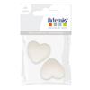 2 Silicone Heart Beads - 29 X 19 X 12 Mm - White