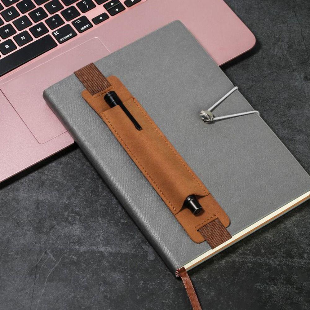 PU Leather Pen Bags Portable Pen Case Elastic Band Pen Sleeve Pouch Pointpen Holder School Office Supplies Handcrafted Gift