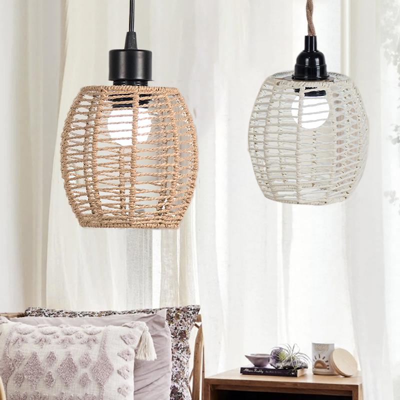 1шт люстра абажур новый китайский стиль абажур ресторан тушеное мясо с овощами магазин бумажная веревка креативное кафе ручная работа плетение B&B