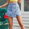 Women High Waist Package Hip Irregular Jean Denim Skirt