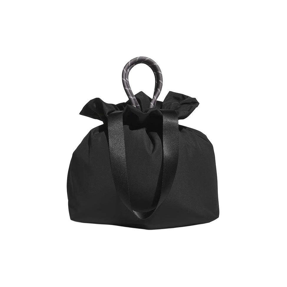 Adidas Drawstring Closure Large Capacity Polyester Tote Shoulder Bag Women Bags Black IK4793