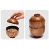 Rice Bowl Japanese Style with Lid Dishwasher Safe Food Container Tableware Rice Salad Soup Snack Wooden Bowl Kitchen Supplies