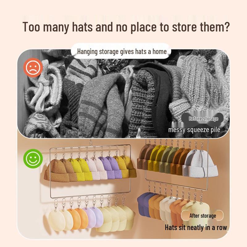 Подвесная стойка-органайзер для шляп с прищепками