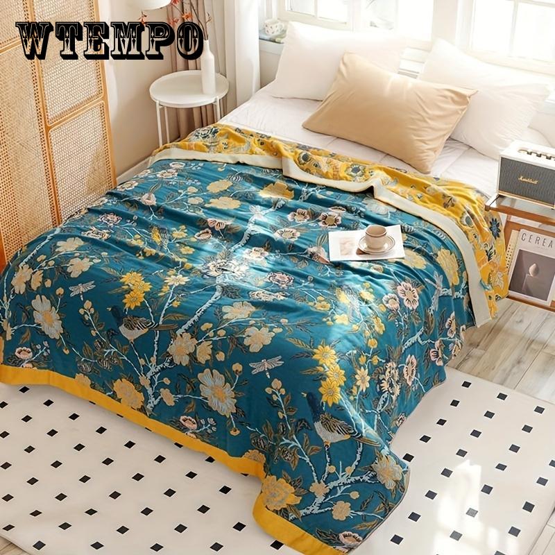 Multi-layer Gauze Throw Blanket Soft Breathable and Skin Friendly Bed Cover Sofa Towel Couch Blanket Lunch Break Blanket Summer Cooling Quilt