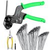 TiesLynqx Cable Tie Gun Kit, a Specialized Tool for Tightening and Cutting Stainless Steel Cable Ties. Includes 150 UV-resistant, Heavy-duty Metal
