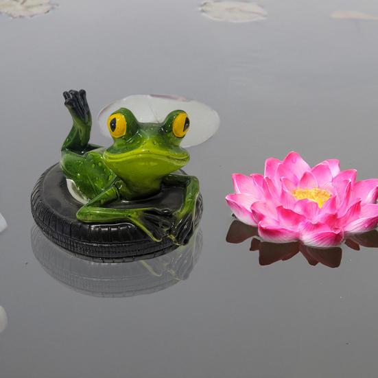 Floating Frog Decoration Pond Frog Decoration Resin Lying Frog Figure for Outdoor Garden Pond Swimming Pool Decor