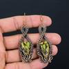 Copper Green Turquoise Handmade Copper Wire Wrap Earring 2.95 N9U23