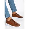 Men's Brown Tan Casual Flexible Comfort Stitched Lightweight Poly Sole Walking