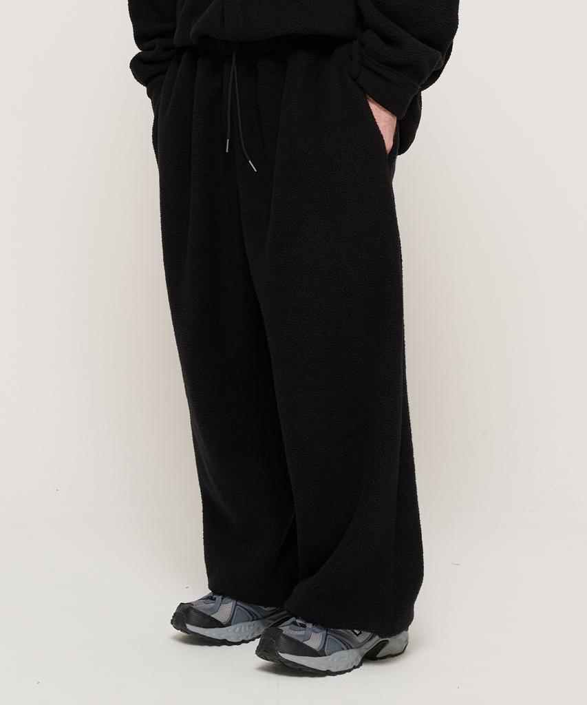 CARGOBROS Teddy Over Fleece Wide String Pants (Black)