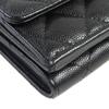 Great CHANEL COCO Mark Matelasse Small Flap Wallet Caviar skin AP4173 Used
