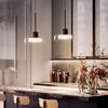 Итальянская медная простая маленькая люстра для спальни, прикроватная подвесная лампа, скандинавский дизайнерский креативный стеклянный обеденный бар, подвесной светильник