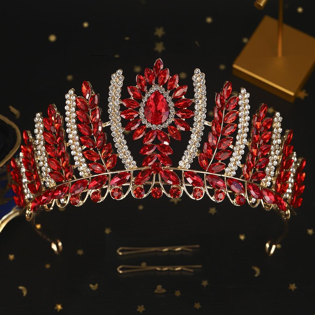 DIEZI Luxury Vintage 3 Colors Crystal Tiara Crown For Women Girls Party Queen Rhinestone Crown Christmas Hair Dress Accessories