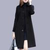 Women's Mid-Length Wool Coat, 2025 Autumn/Winter, Hepburn Style, Slim Fit, Plus Size