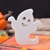 White Ghost Figurine for Home Cute Halloween Wooden Table Sign, Spooky Standing Decorative Entryway Block Sign Holiday Tiered Tray Centerpiece, Indoor
