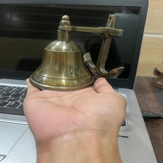 Set of 4 Anchor Bell Mount Dinner Door Bell Indoor, Outdoor Decor Deep Sound Traditional Sacred Church Bell For Housewarming Gifts