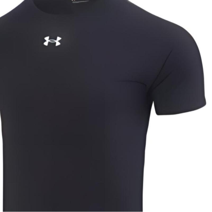 Under Armour Влагоотводящий Быстросохнущий Топ с Круглым Вырезом Дышащий Удобный Длинные Брюки Повседневный Спортивный Комплект Мужские комплекты Черный 23500506-001+24500212-001
